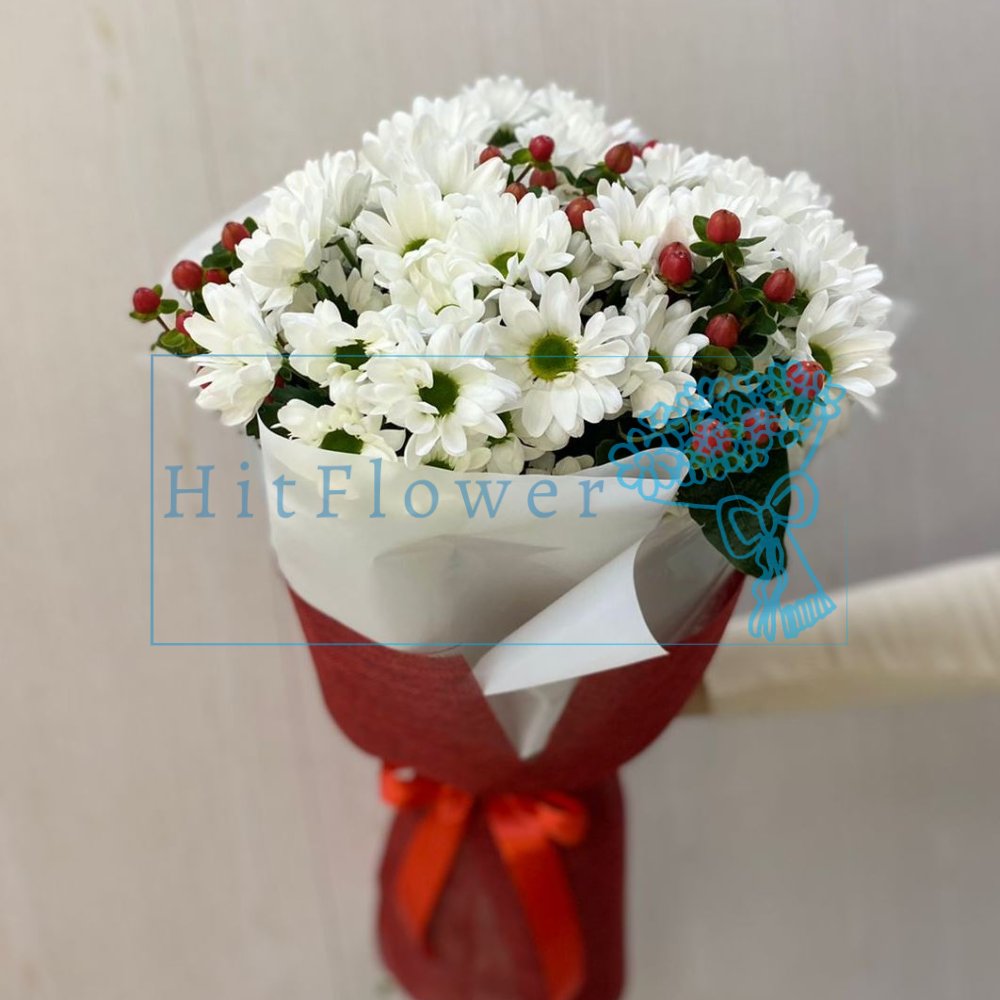 Букет цветов Лепестки ромашек Букет цветов из: Хризантемы